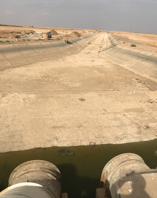 إعادة تأهيل قناة ري مائية ومحطات ضخ مياه وتقديم الدعم الزراعي في دير الزور